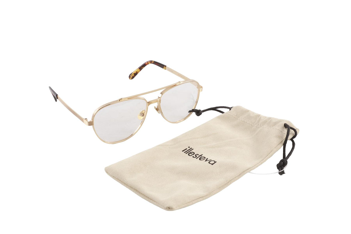 MOSCOT GOLD PILOT STYLE METAL GLASSES