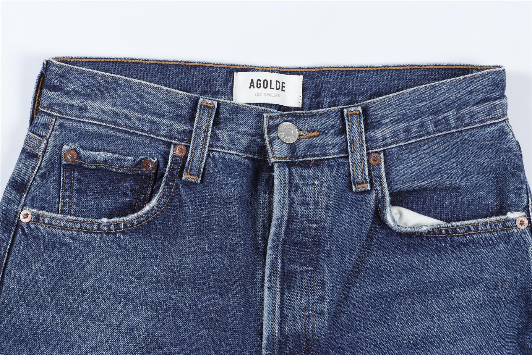 AGOLDE NAVY HIGH RISE WIDE LEG JEANS W23 UK 4