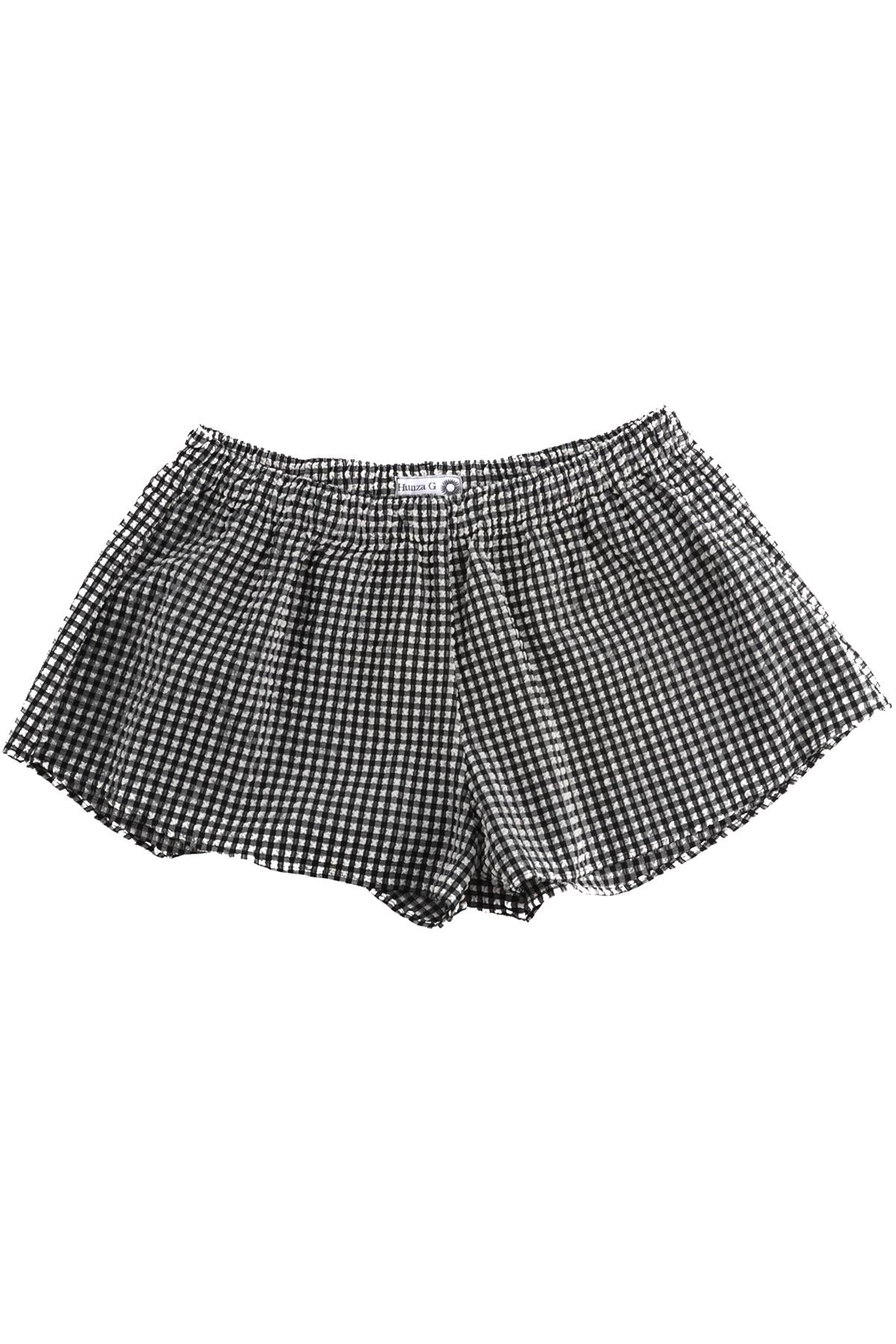 HUNZA G BLACK SEERSUCKER SHORTS SMALL/MEDIUM