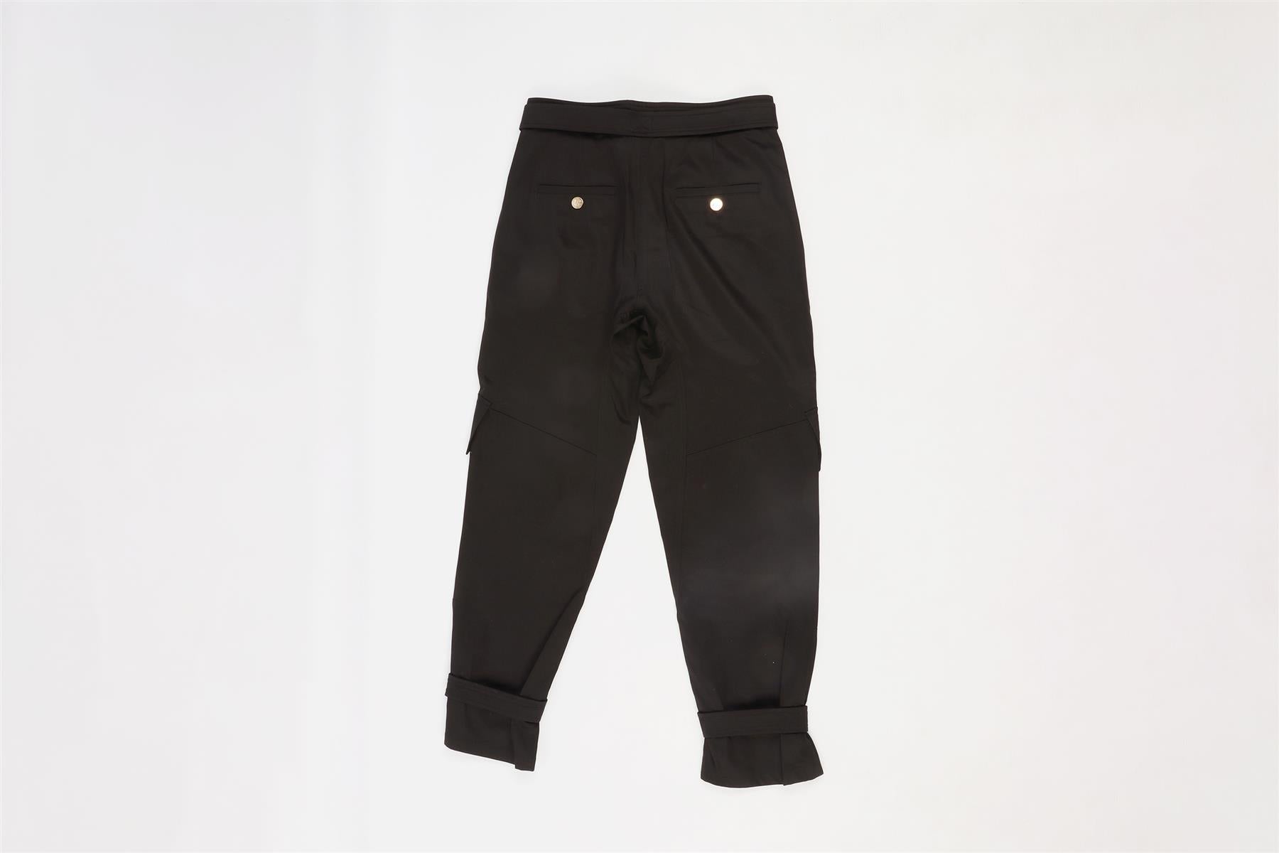 ROBERTO CAVALLI BLACK COTTON TAPERED PANTS IT 38 UK 6