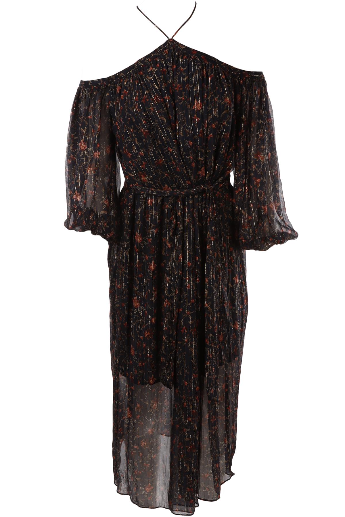 NAVY SILK MAXI DRESS