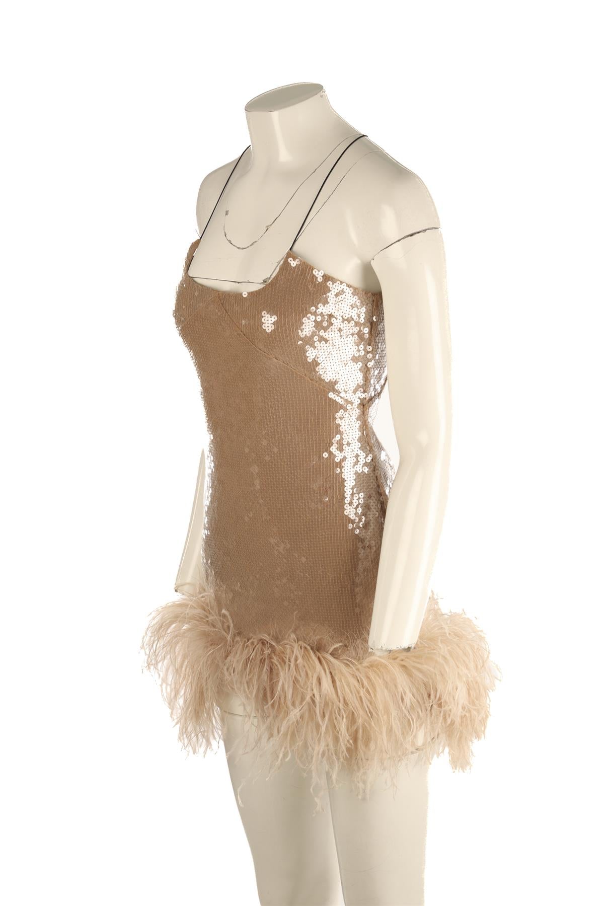 16 ARLINGTON NUDE SEQUIN MINI DRESS UK 8