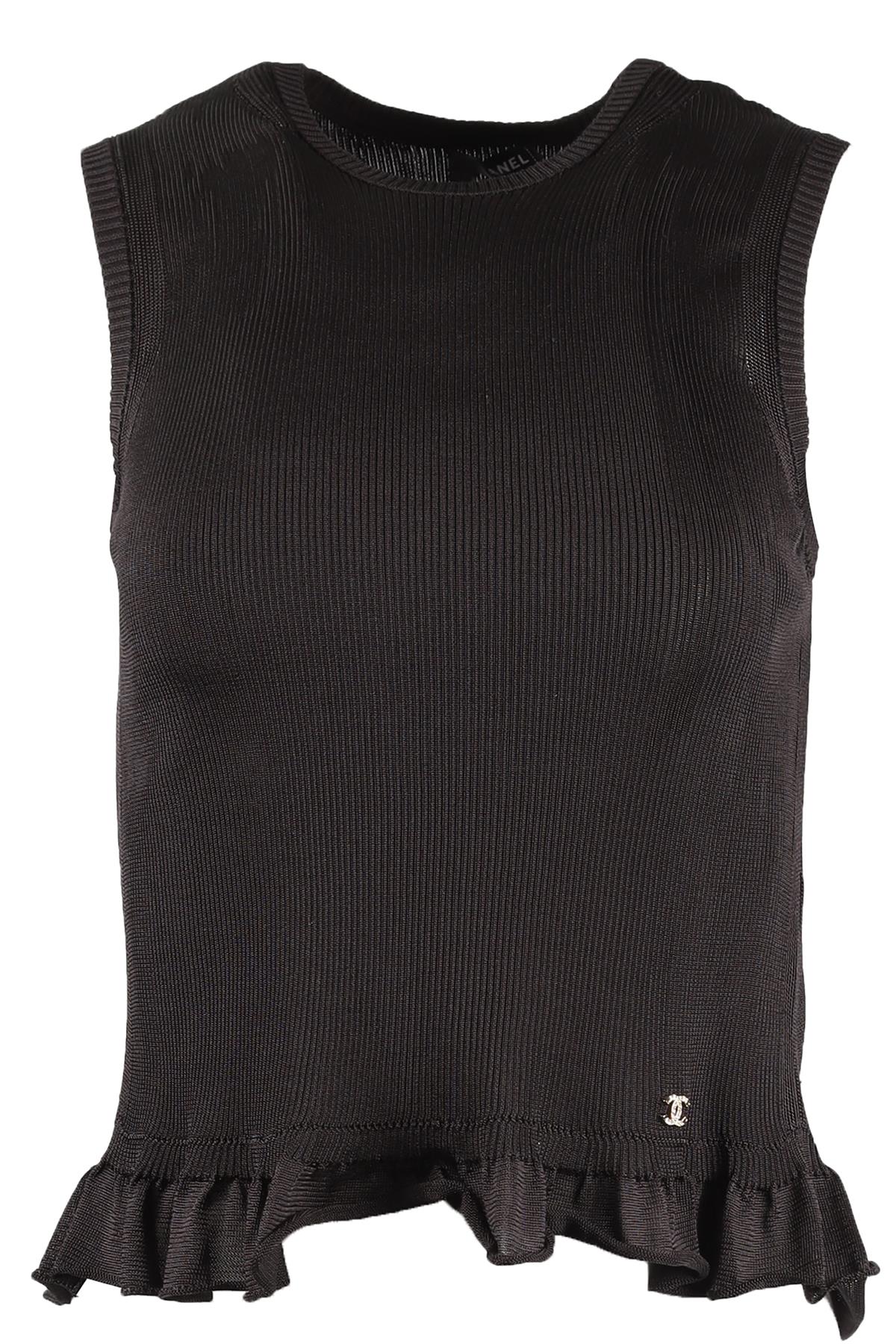 CHANEL BLACK 2023 SILK TOP FR 38 UK 10