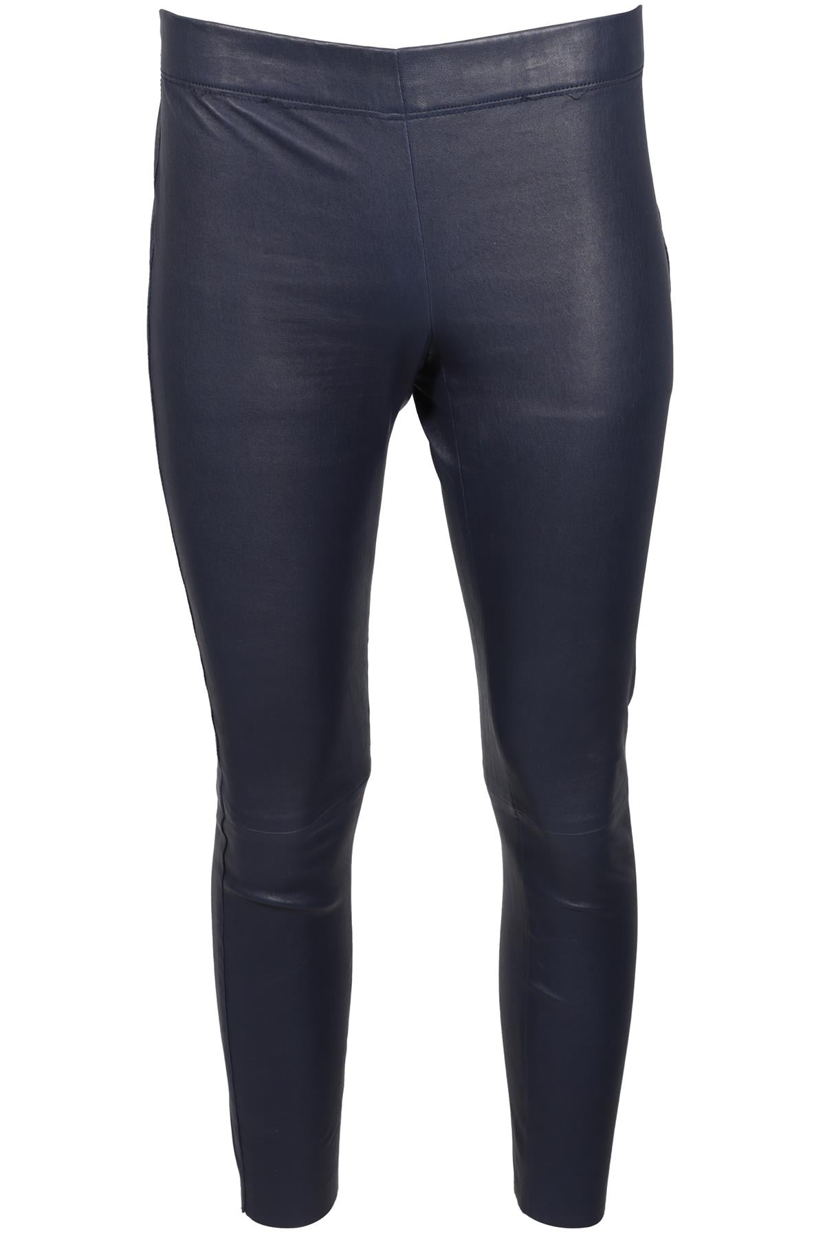 JOSEPH NAVY LEATHER SKINNY PANTS IT 36 UK 4