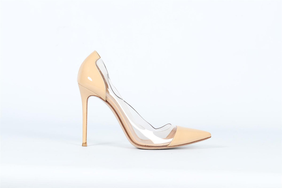 GIANVITO ROSSI PVC AND LEATHER PUMPS EU 39 UK 6 US 9