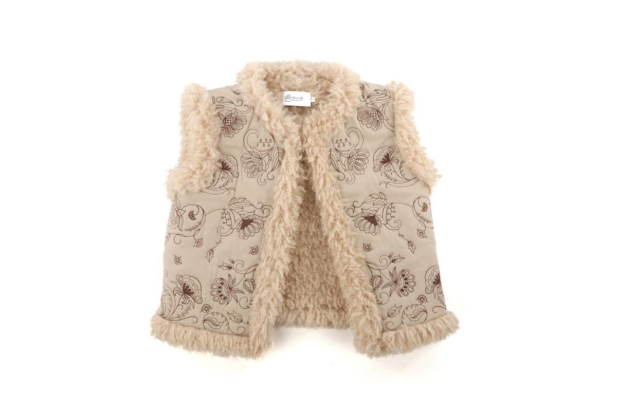 BONPOINT BEIGE KIDS GIRLS GILET 5 YEARS