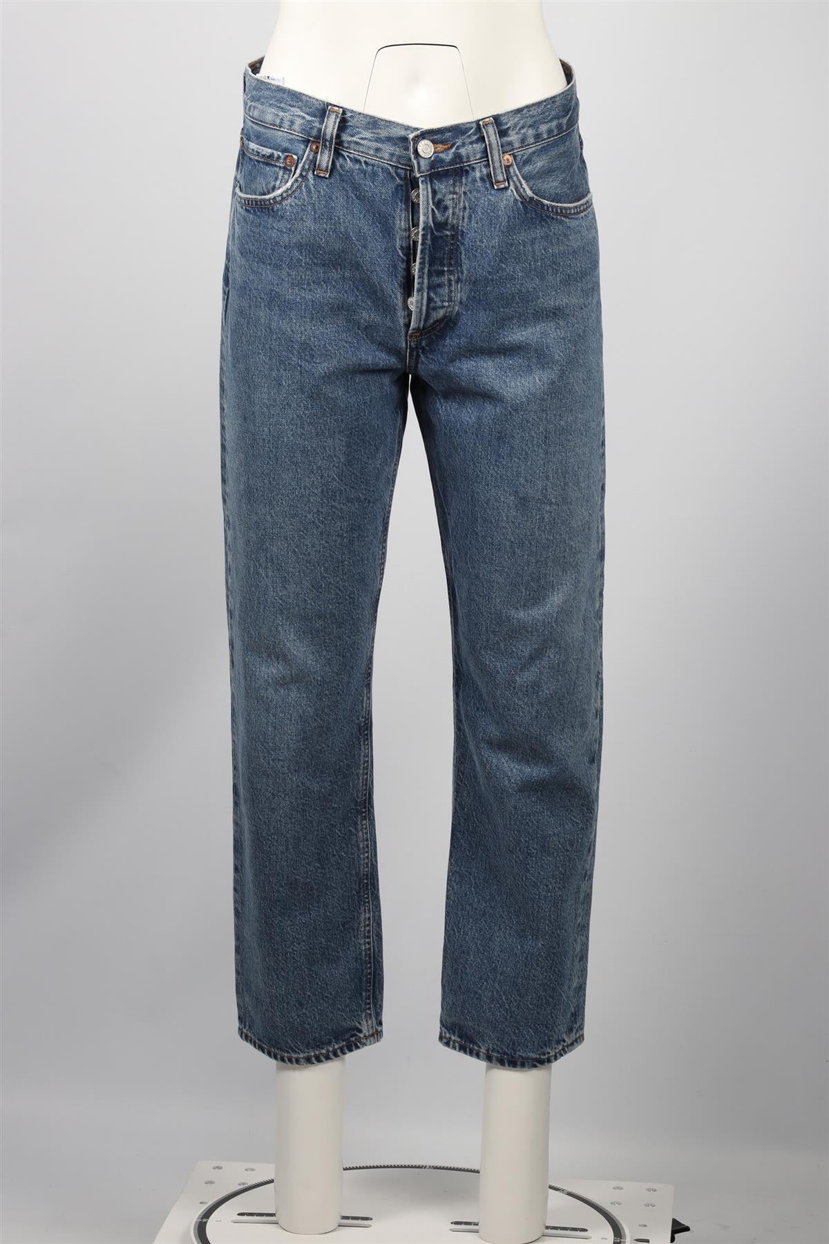 AGOLDE BLUE HIGH RISE STRAIGHT LEG JEANS W27 UK 8-10