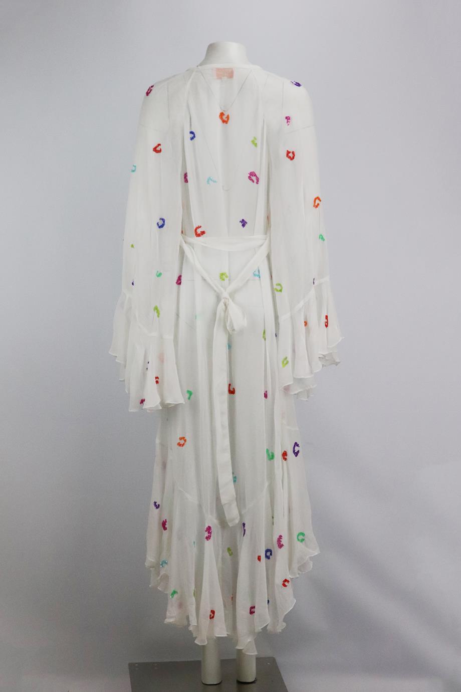 ROCOCO SAND SEQUINED CREPE ROBE SMALL