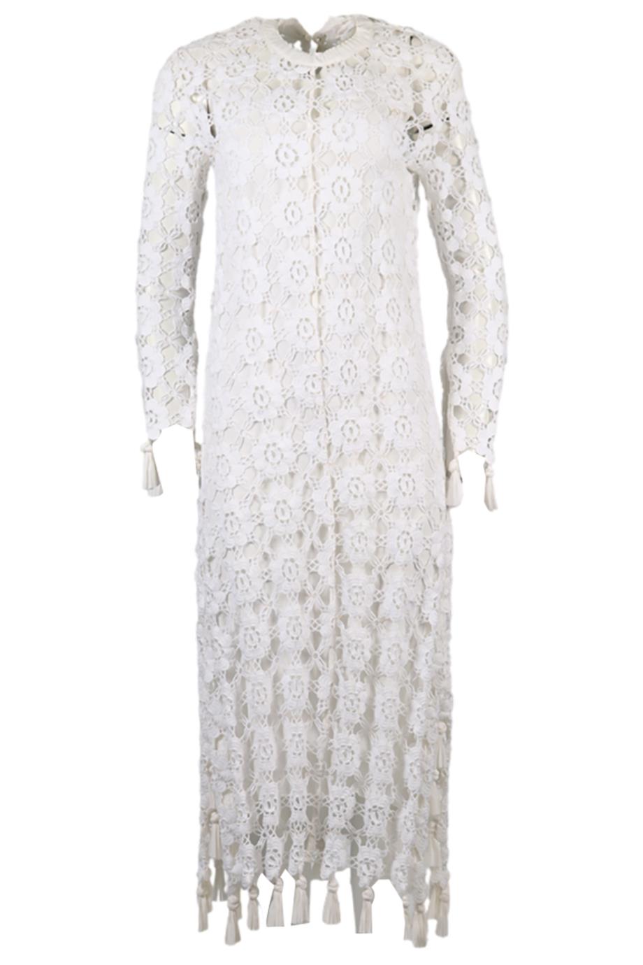 CHLOE CROCHET AND SILK MAXI DRESS FR 36 UK 8