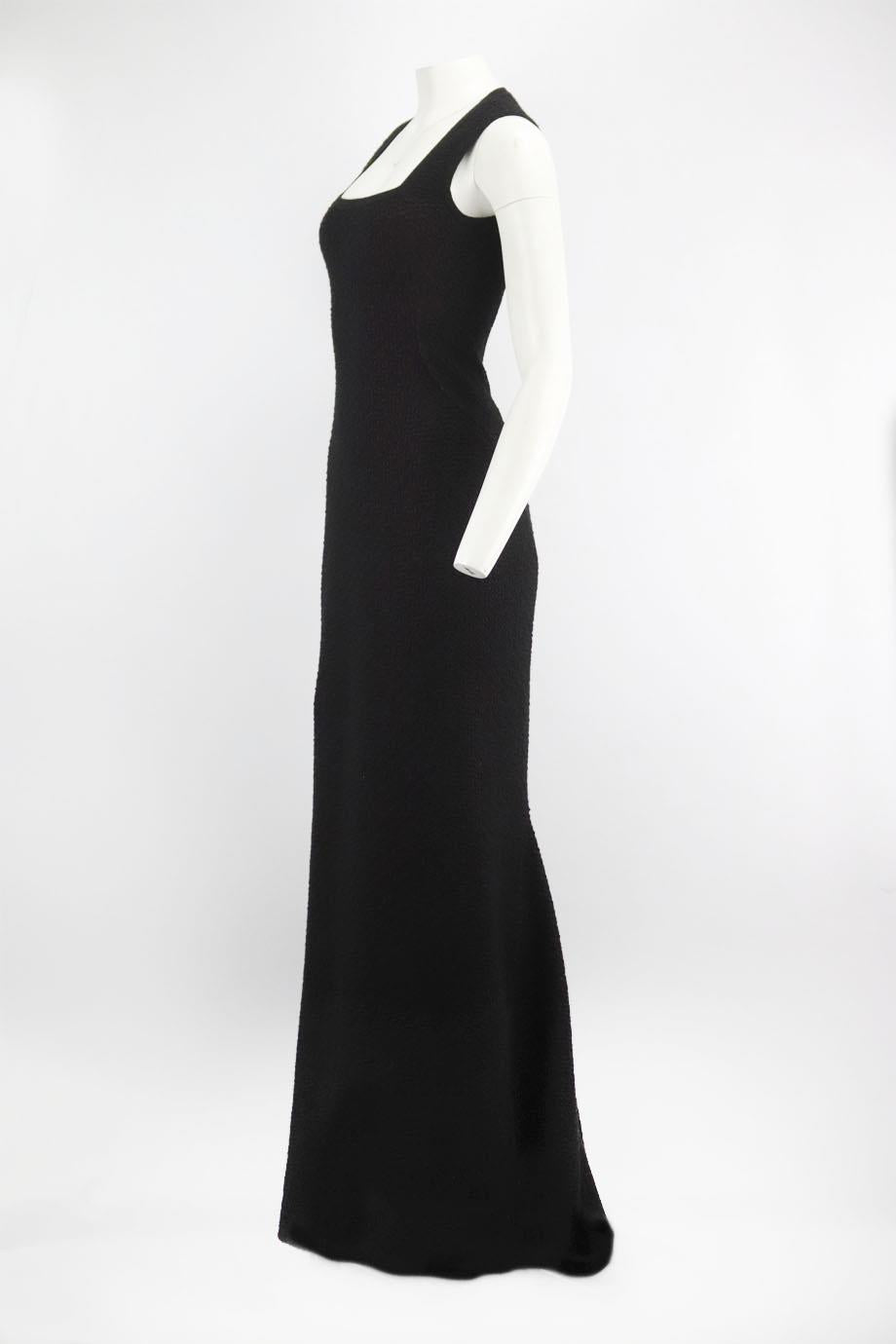 AZZEDINE ALAЇA CUTOUT WOOL BLEND MAXI DRESS FR 42 UK 14