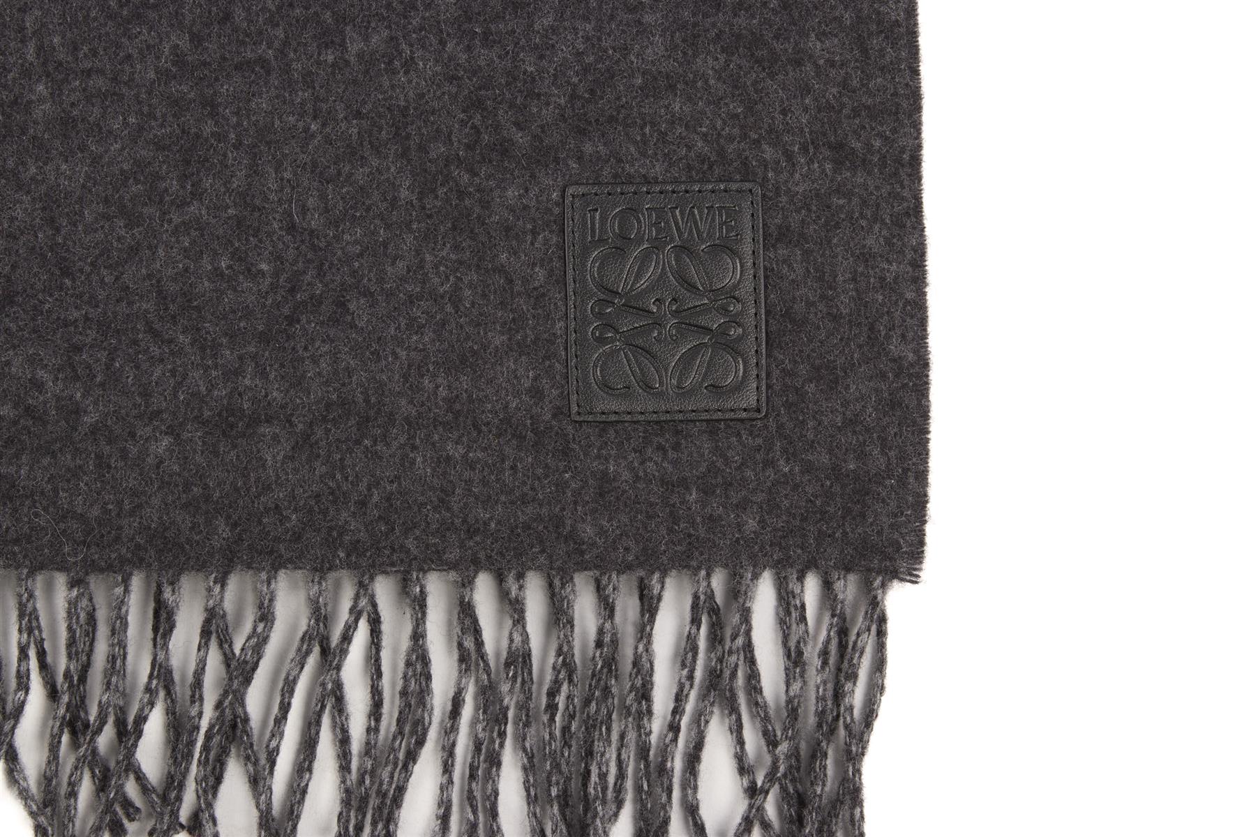 LOEWE GREY ANAGRAM WOOL SCARF