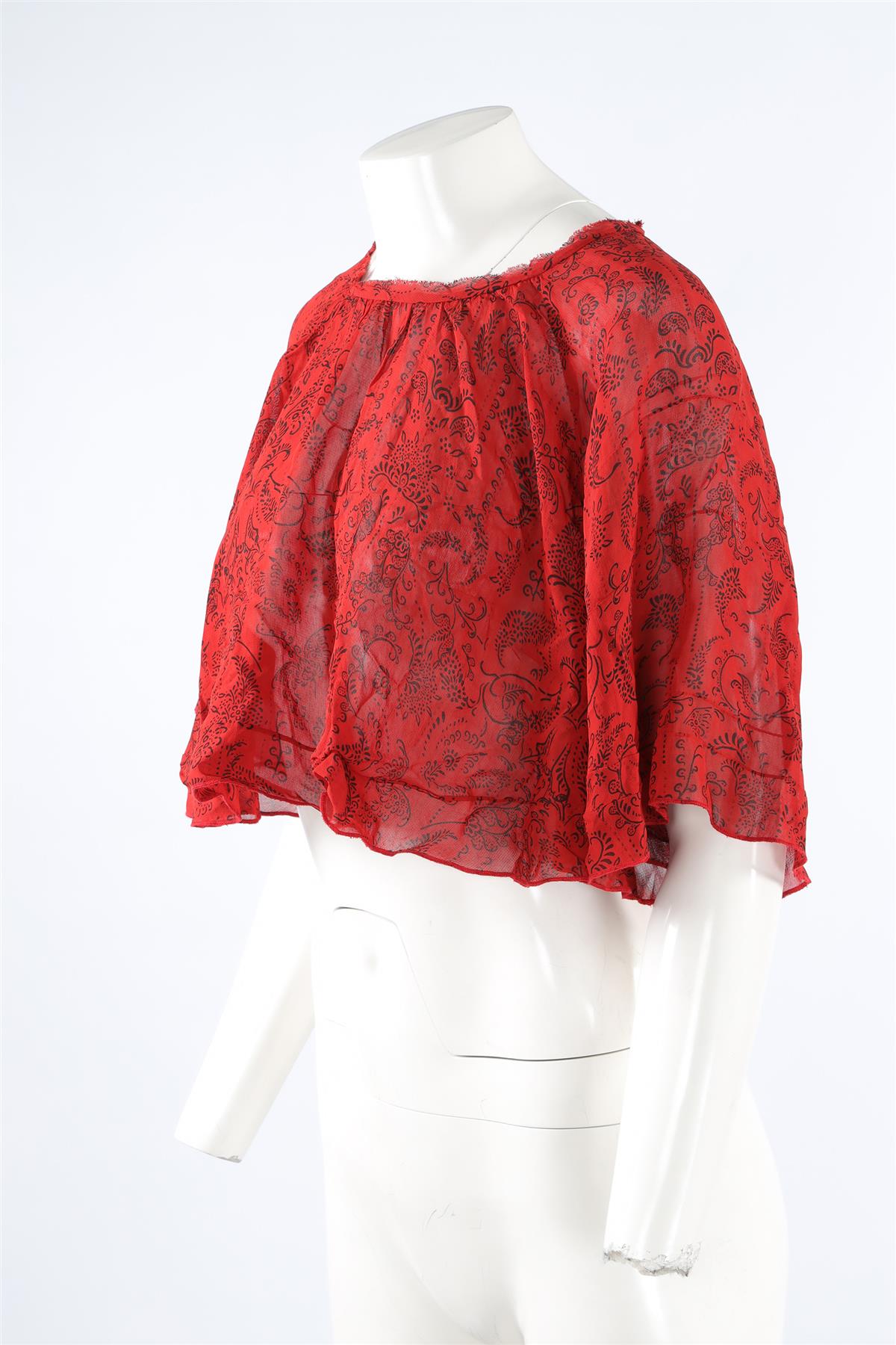 IRO RED CHIFFON TOP FR 34 UK 6