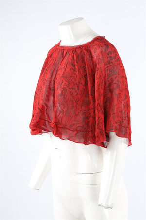 IRO RED CHIFFON TOP FR 34 UK 6