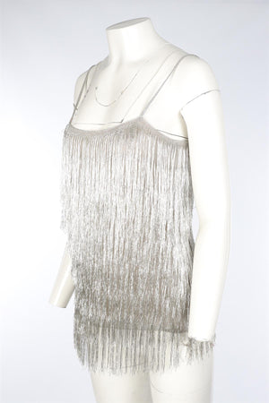 RACHEL ZOE SILVER FRINGE TOP SMALL