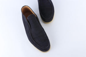 LORO PIANA NAVY OPEN WALK SUEDE BOOTS EU 42 UK 8 US 9
