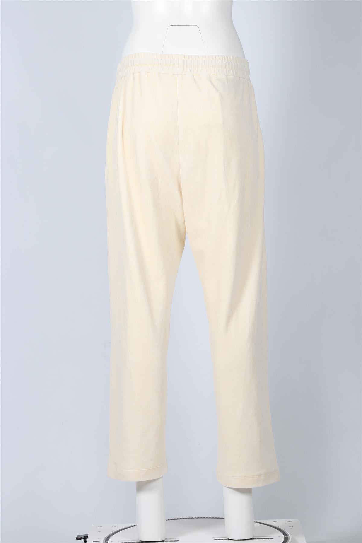 GUCCI + ADIDAS CREAM VELOUR STRAIGHT LEG PANTS MEDIUM