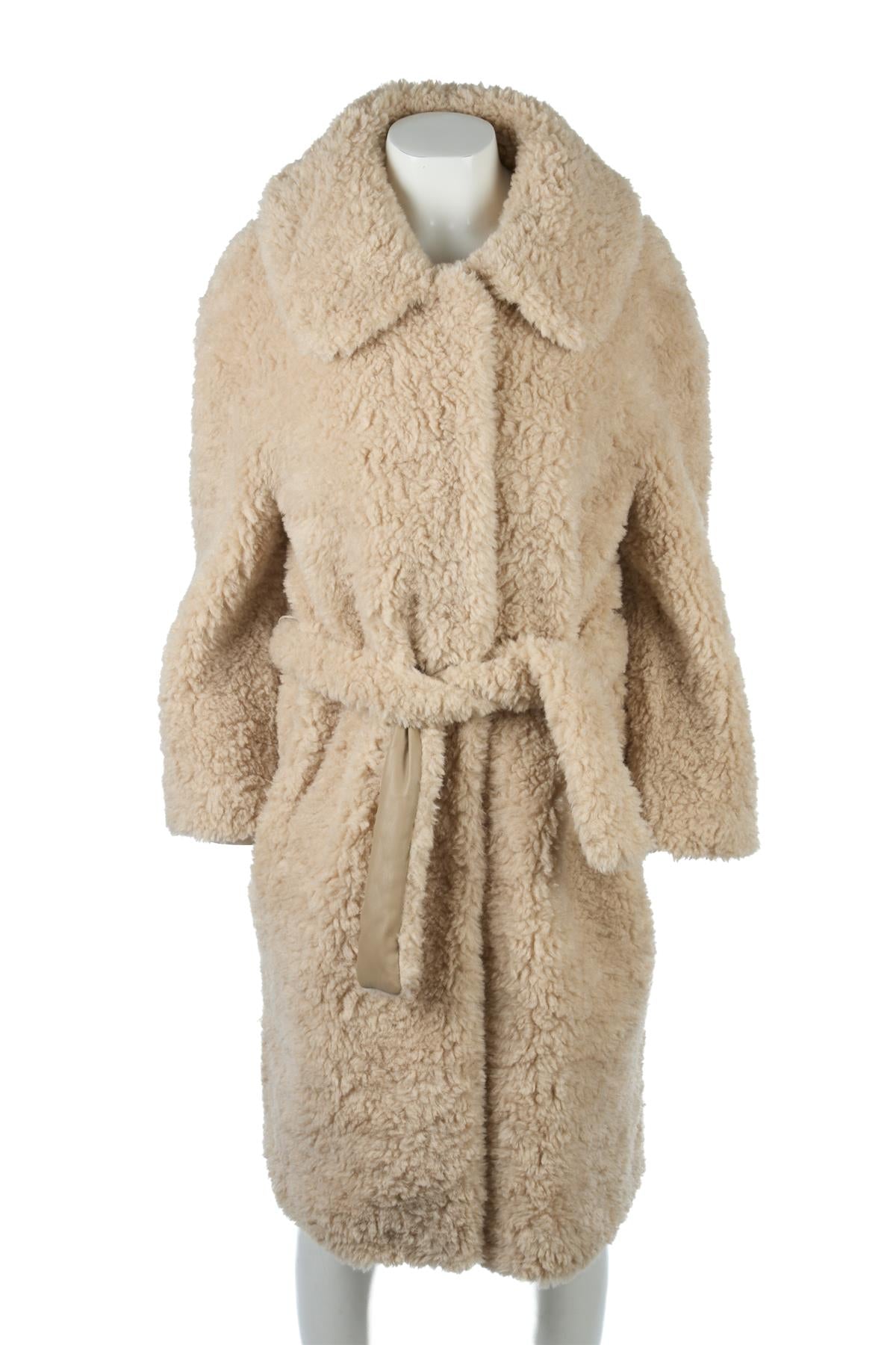 JAKKE BEIGE FAUX FUR COAT UK 8