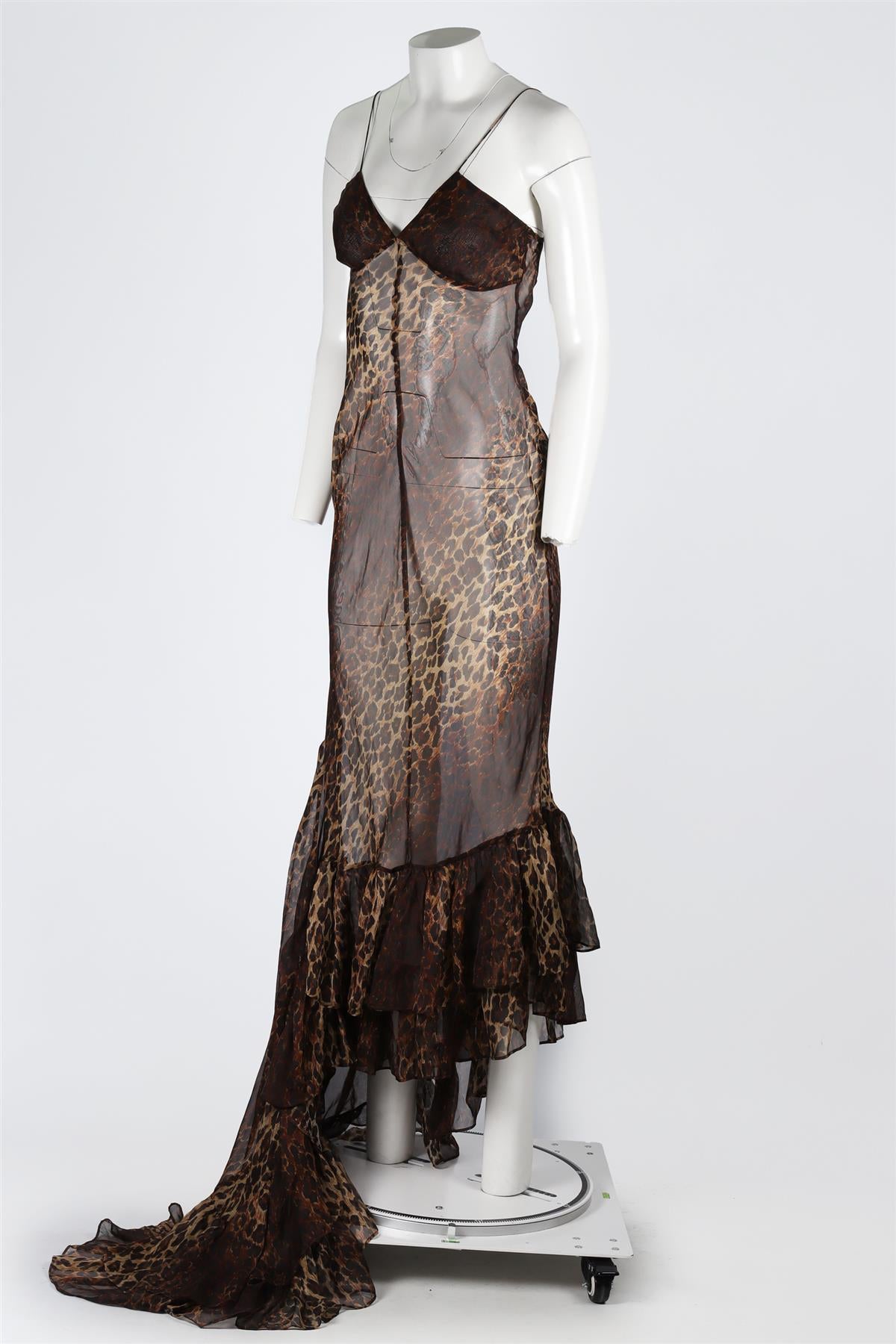 RAT & BOA BROWN SILK MAXI DRESS SMALL