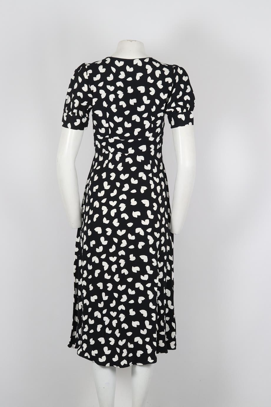 MICHAEL MICHAEL KORS PRINTED CREPE MIDI DRESS XSMALL