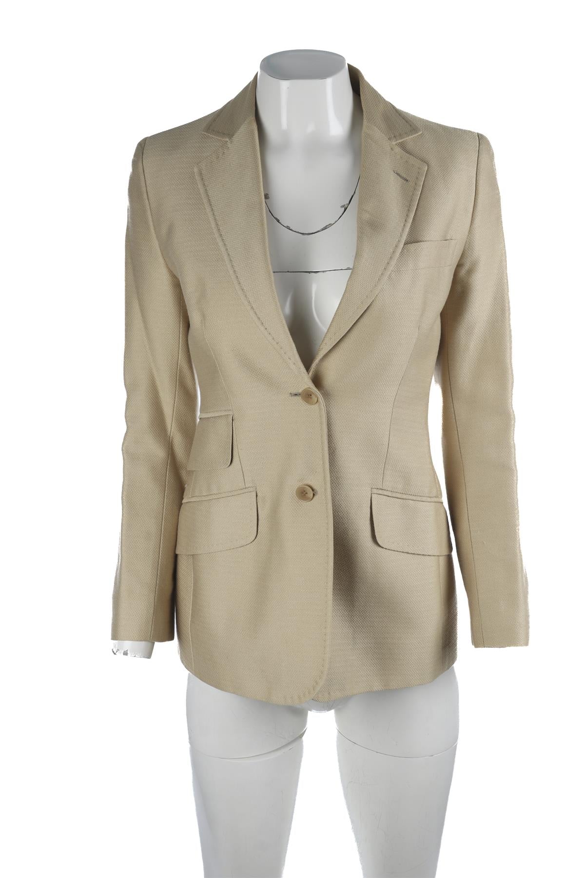 DOLCE & GABBANA BEIGE COTTON BLAZER IT 40 UK 8
