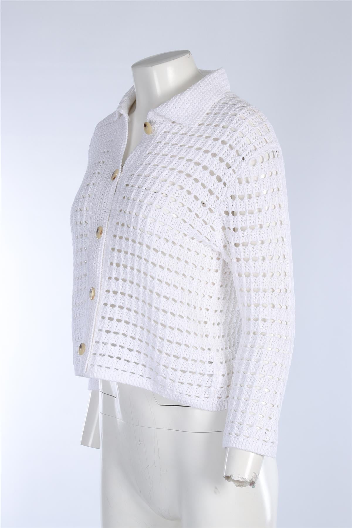 VINCE WHITE COTTON CARDIGAN UK 10