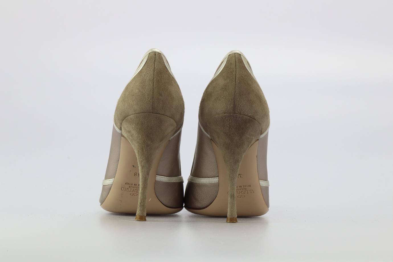 VALENTINO GARAVANI SUEDE AND LEATHER PUMPS EU 38 UK 5 US 8
