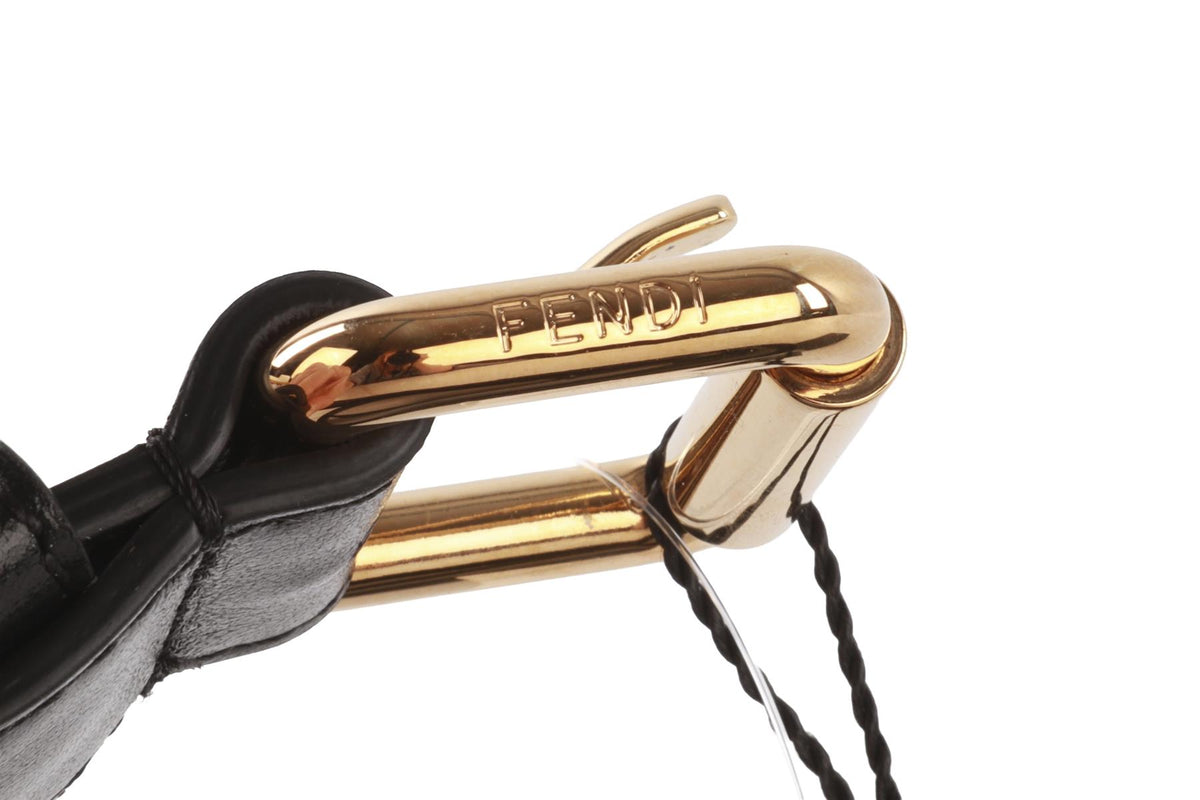 FENDI BLACK UTILITY LEATHER BELT BAG