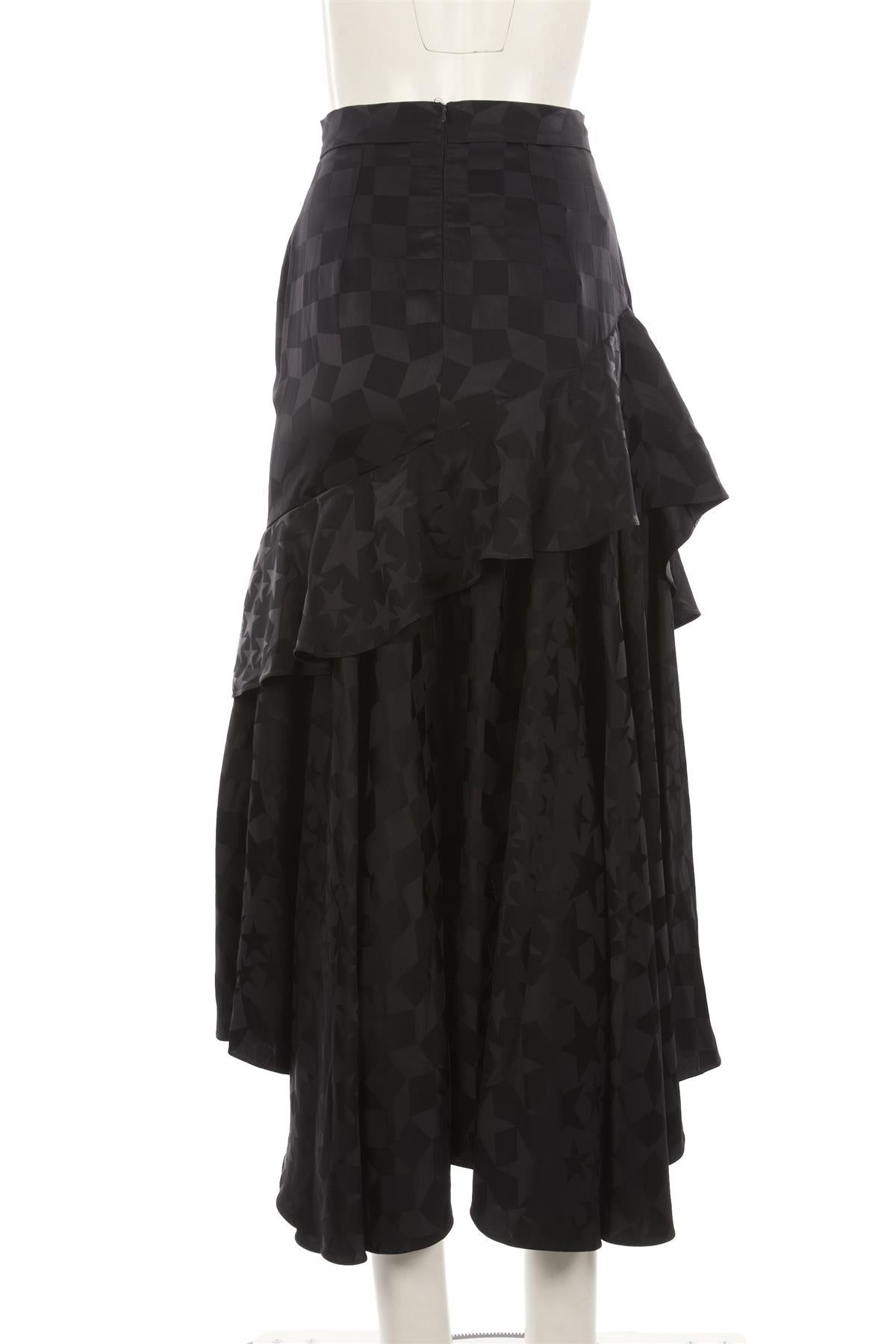 TEMPERLEY LONDON BLACK SATIN MAXI SKIRT UK 8