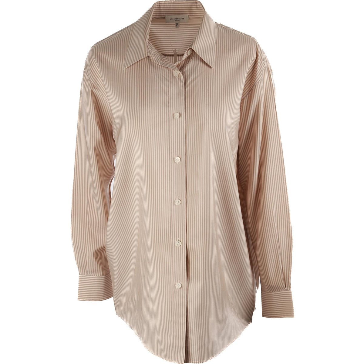LAFAYETTE 148 BEIGE SILK SHIRT SMALL