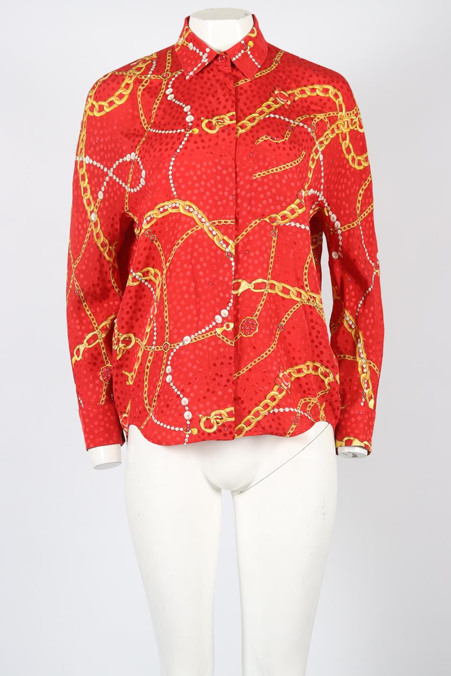 BALENCIAGA PRINTED SILK SHIRT FR 36 UK 8