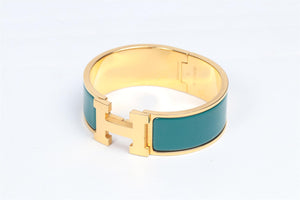 HERMÈS GREEN 2011 CLIC CLAC H 20 MM ENAMEL BRACELET 16 CM