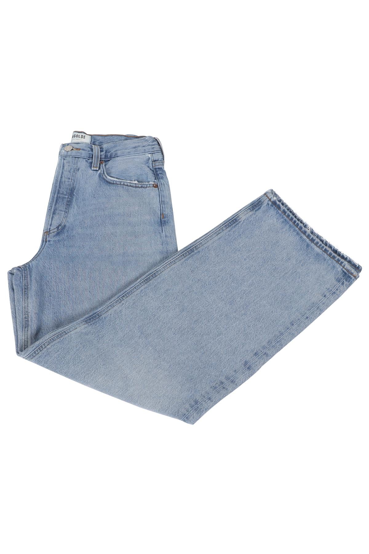 AGOLDE BLUE WIDE LEG JEANS W 24 UK 6