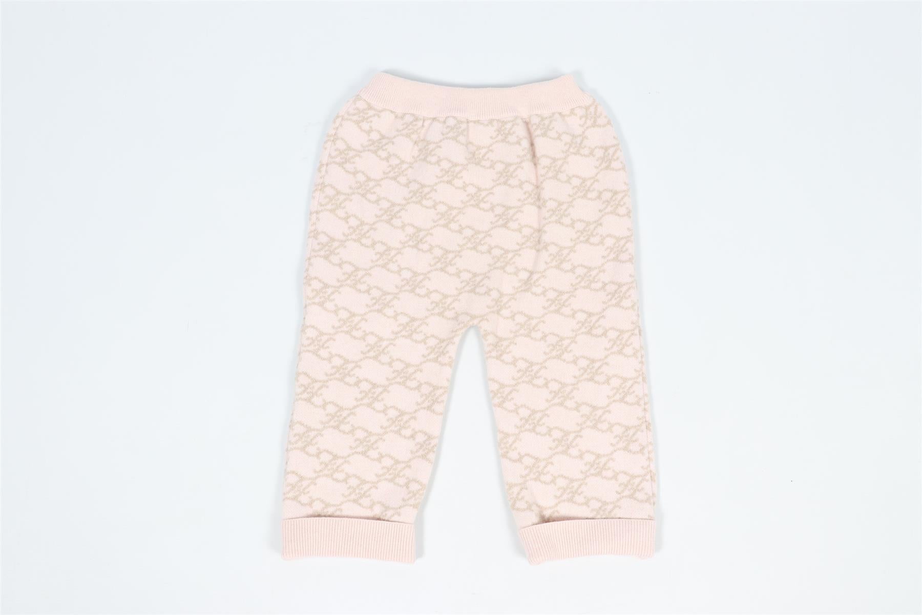 FENDI PINK KIDS GIRLS FF WOOL PANTS 24 MONTHS