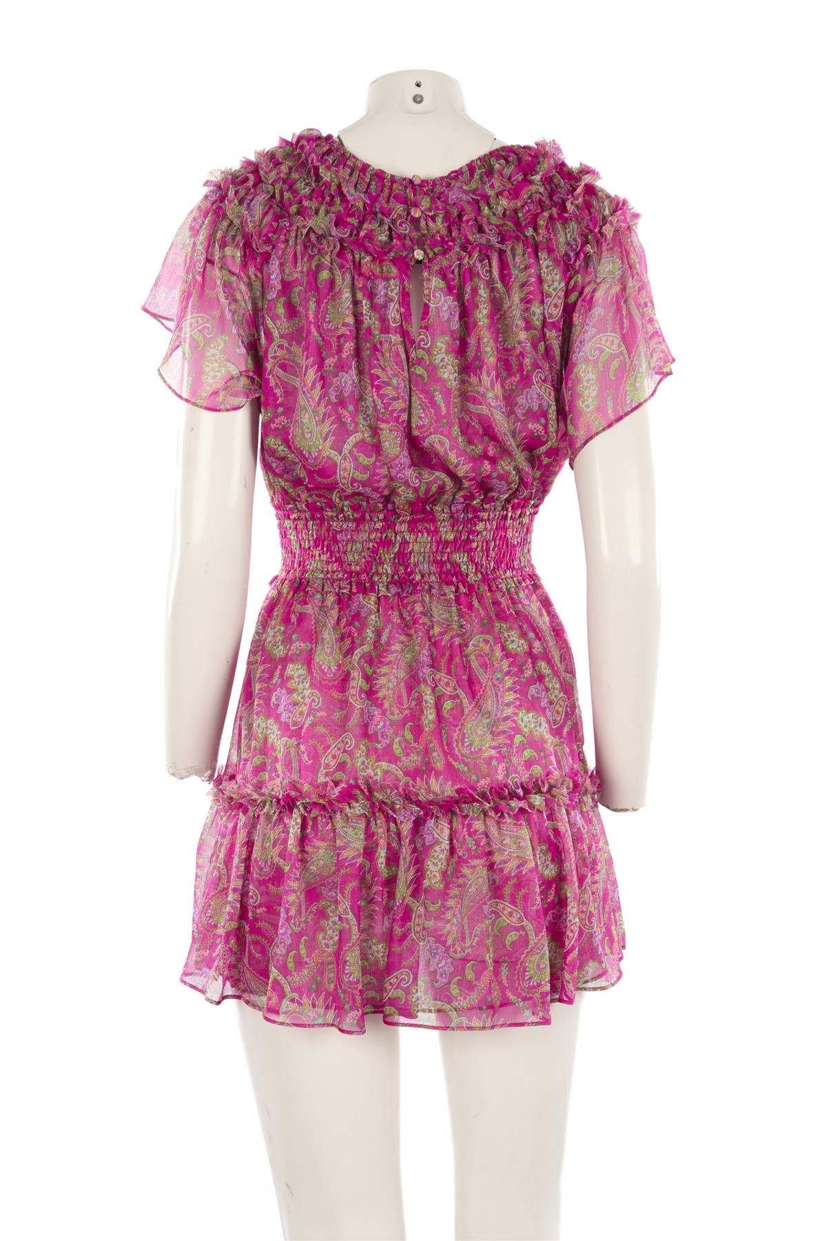 MISA LOS ANGELES PINK CHIFFON MINI DRESS MEDIUM