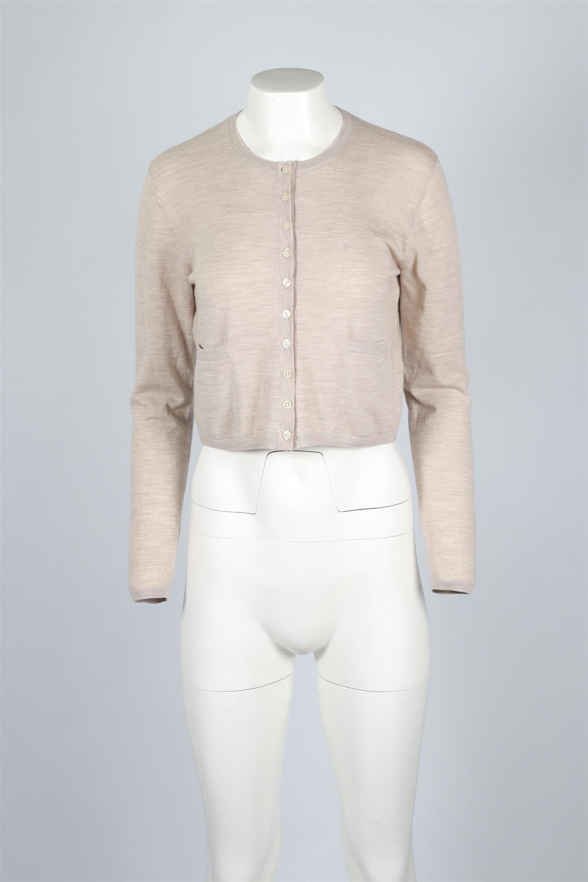 LESET BEIGE WOOL CARDIGAN XSMALL