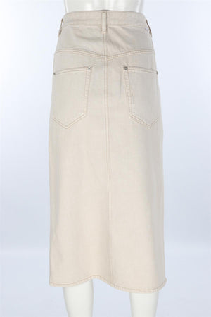 ISABEL MARANT BEIGE DENIM MIDI SKIRT FR 42 UK 14