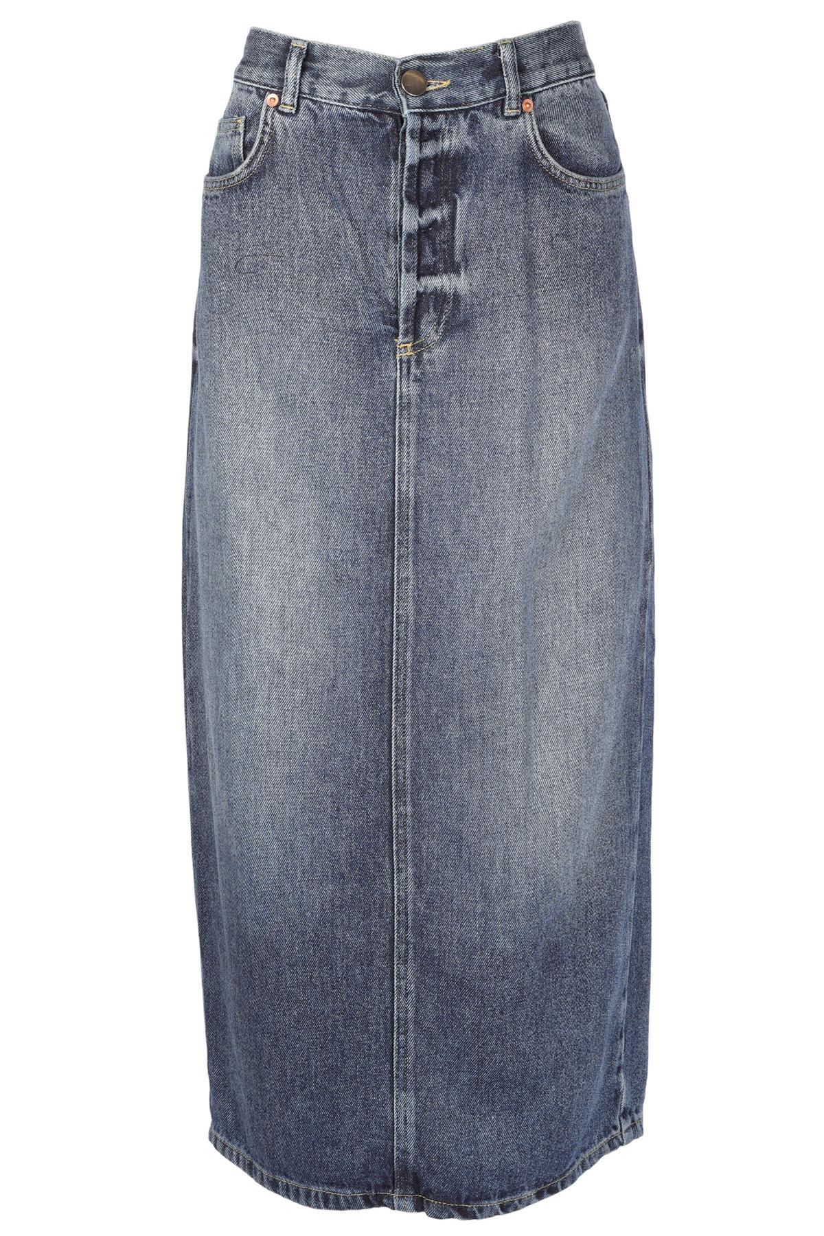 RAEY BLUE DENIM MAXI SKIRT UK 12