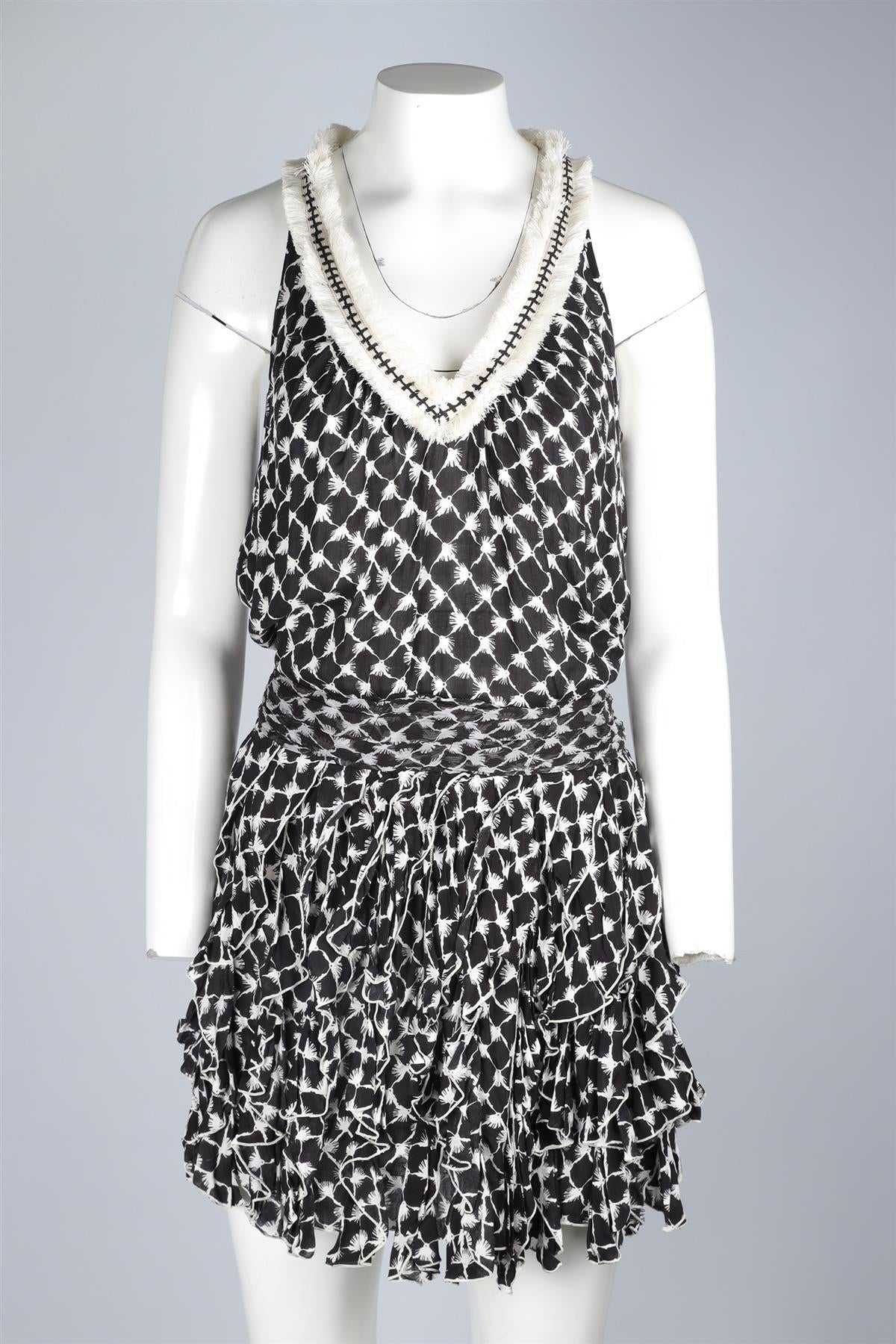 POUPETTE ST BARTH BLACK VOILE MINI DRESS SMALL