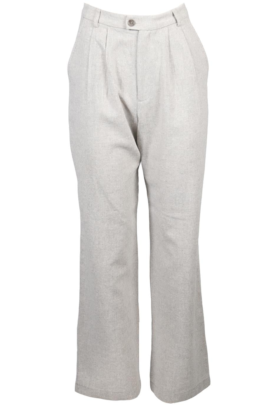 REFORMATION GREY WOOL-BLEND TROUSERS US 2 UK 6
