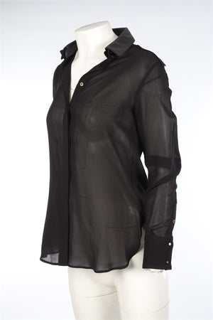 BELSTAFF BLACK SILK SHIRT IT 38 UK 6