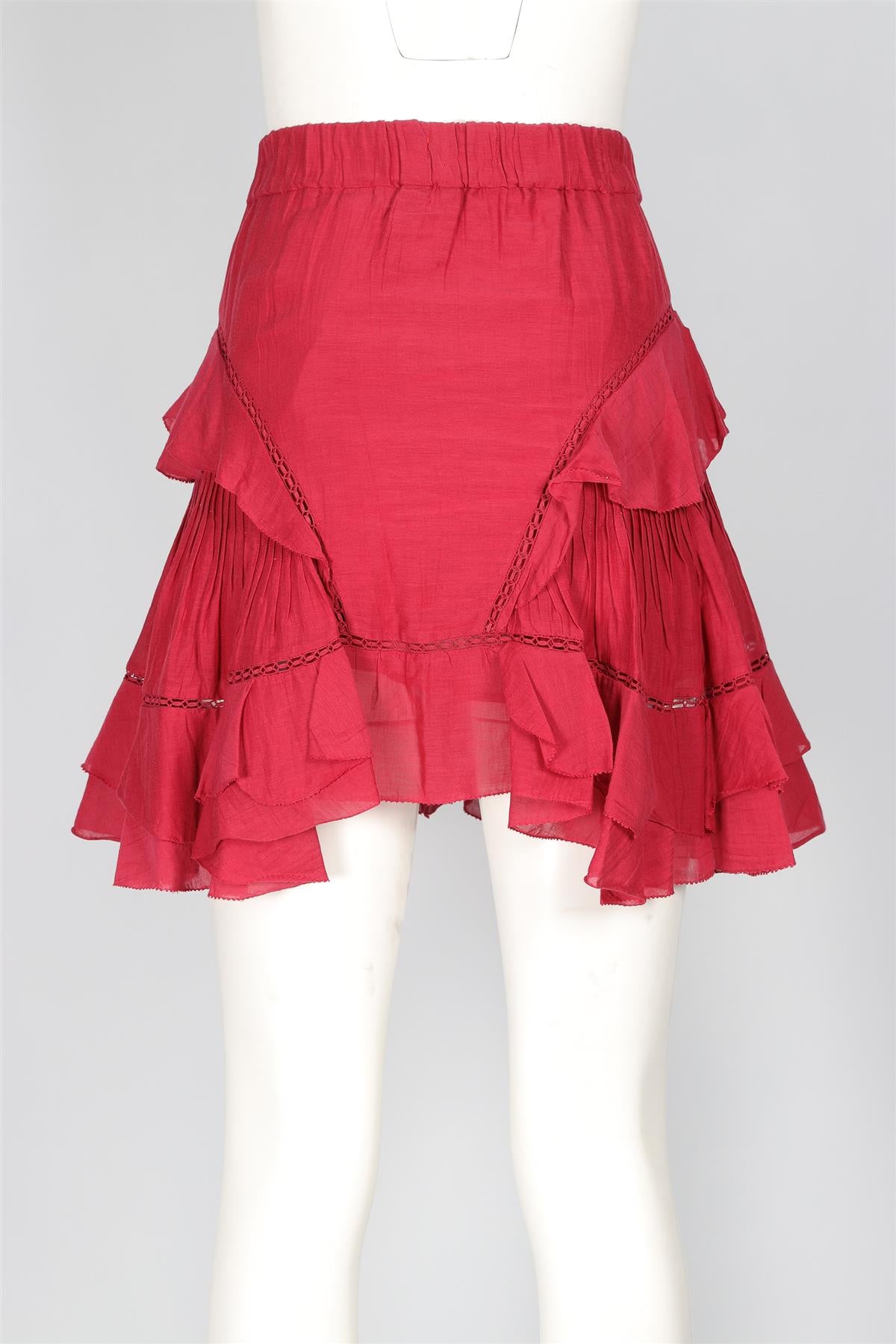 ISABEL MARANT ÉTOILE RED COTTON MINI SKIRT FR 38 UK 10