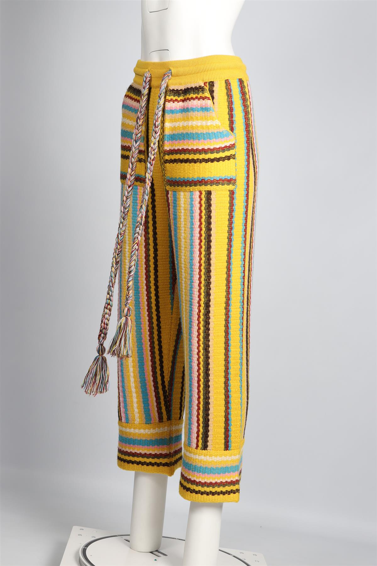 ALANUI YELLOW WOOL PANTS SMALL