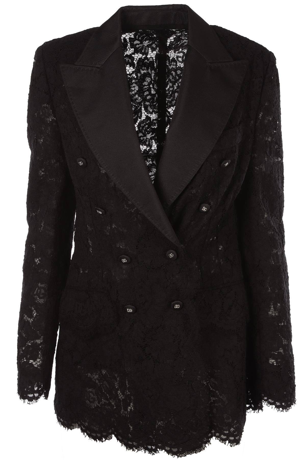 DOLCE & GABBANA BLACK LACE BLAZER IT 44 UK 12