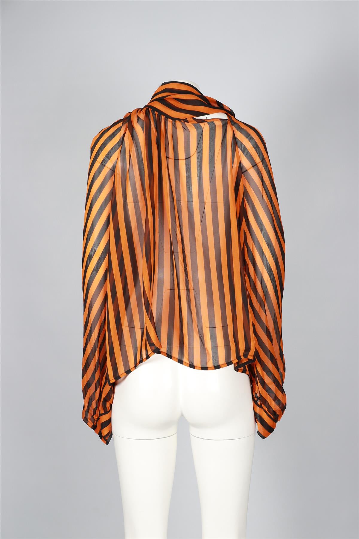 PETAR PETROV ORANGE AND BLACK SILK TOP IT 38 UK 6