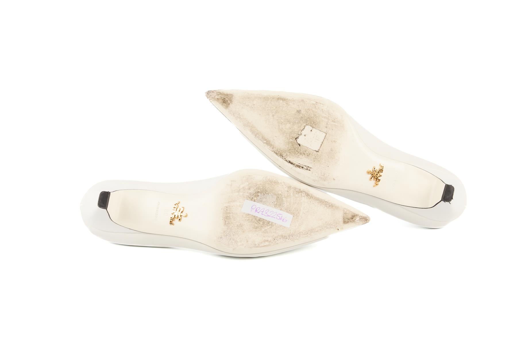 PRADA WHITE LEATHER PUMPS EU 38 UK 5 US 8