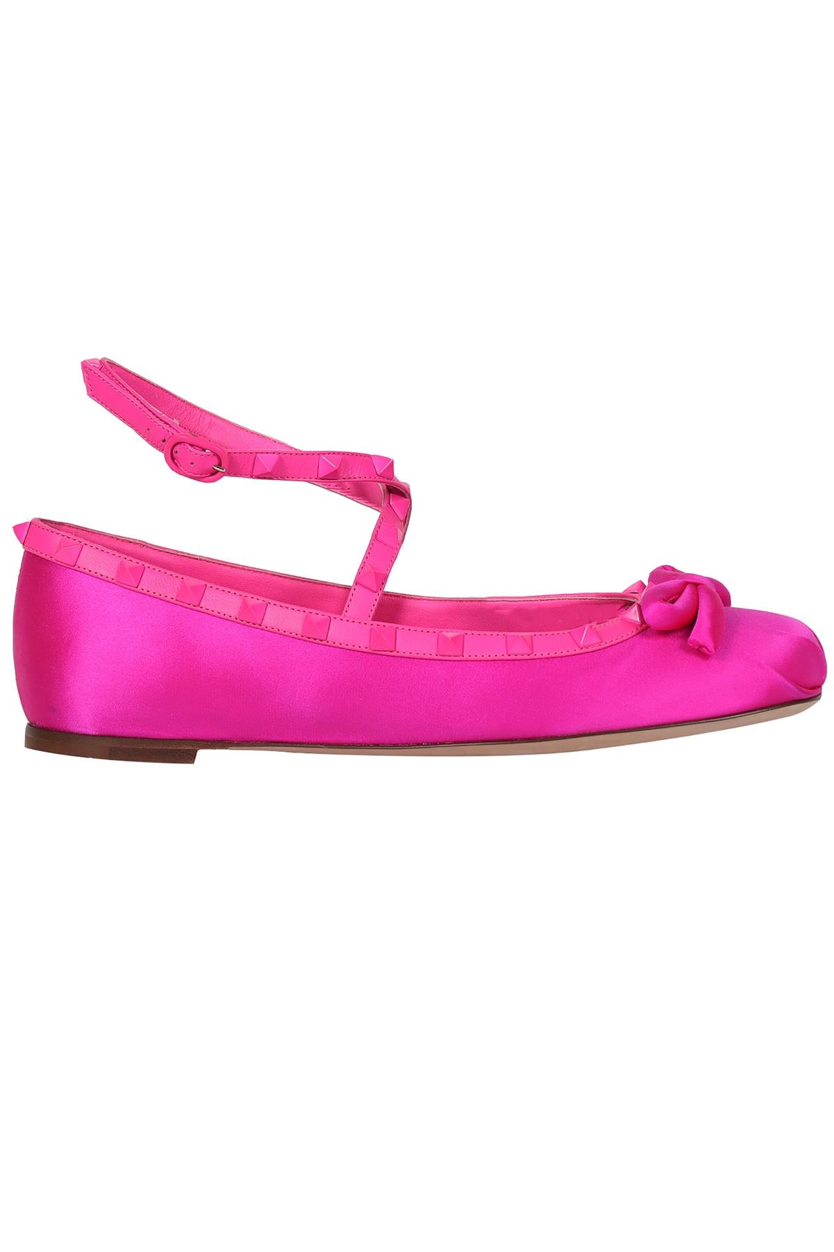 VALENTINO GARAVANI ROCKSTUD SATIN BALLERINA FLATS EU 39.5 UK 6.5 US 9.5