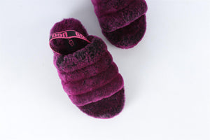 UGG AUSTRALIA PURPLE KIDS GIRLS SHEARLING SLIPPERS EU 32.5 UK 13 US 1