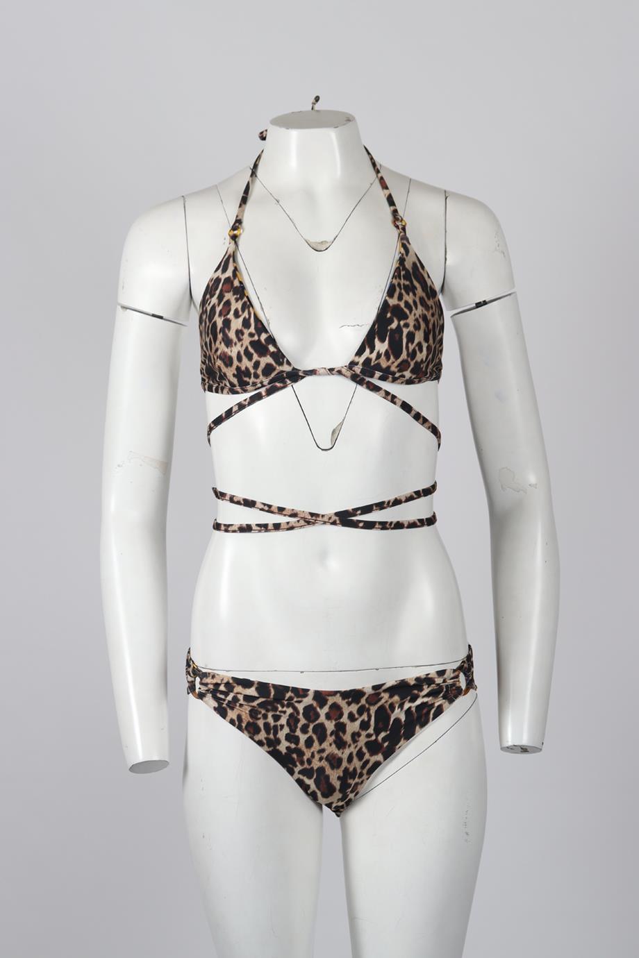 AGUA BENDITA LEOPARD PRINT TRIANGLE BIKINI MEDIUM