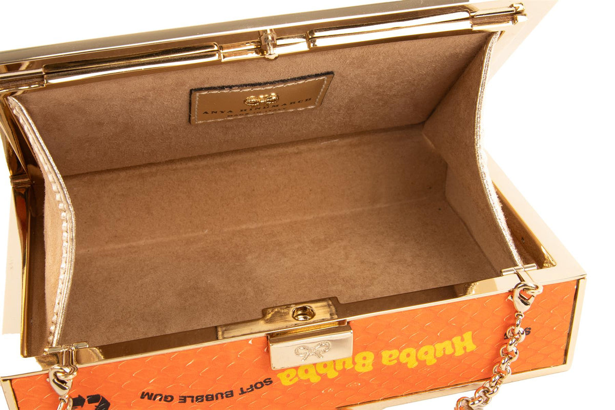 ANYA HINDMARCH ORANGE SNAKESKIN CLUTCH