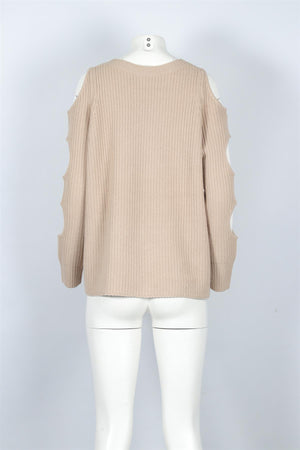 ZOE JORDAN BEIGE CASHMERE SWEATER MEDIUM-LARGE